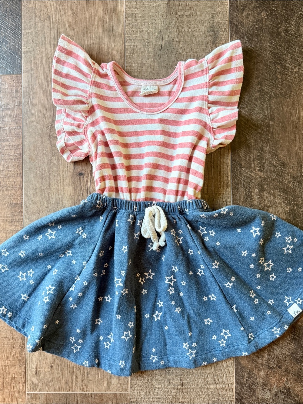 Lulu & Roo Patriotic Flutter Sleeve Dress with Blue Star Skirt
